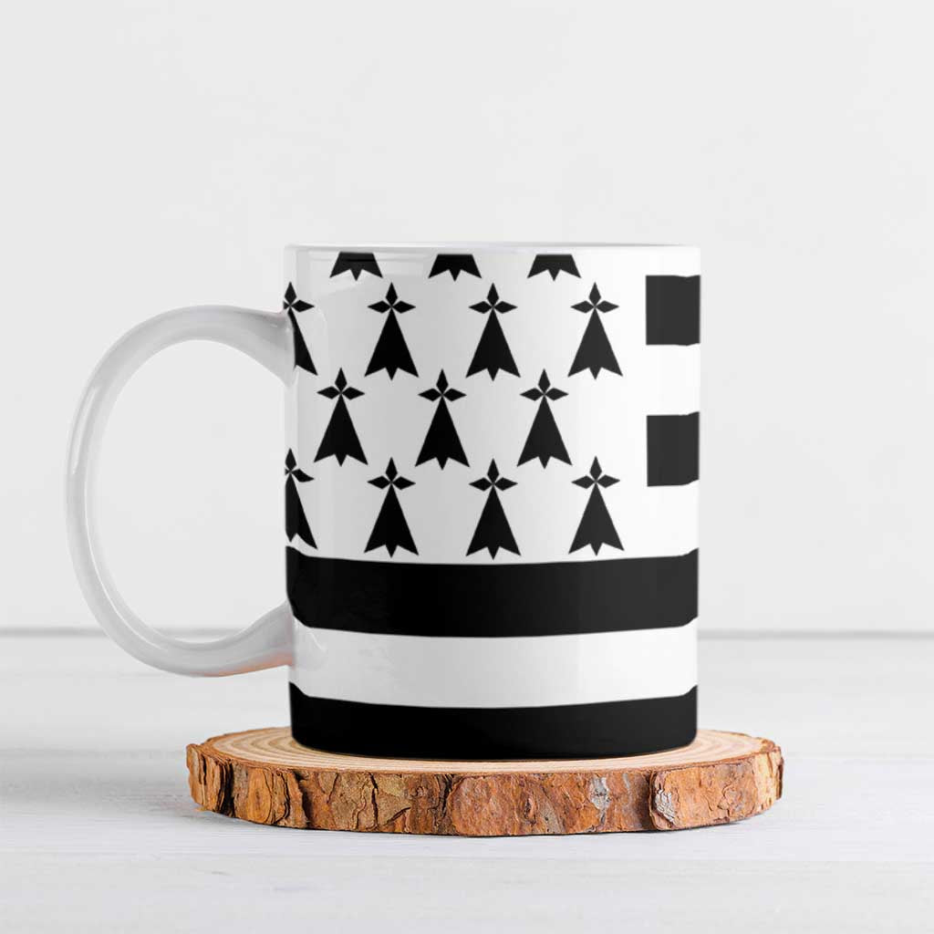 Brittany Flag Style Ceramic Mug Kentoch Mervel Eget Bezan Saotret - Wonder Print Shop