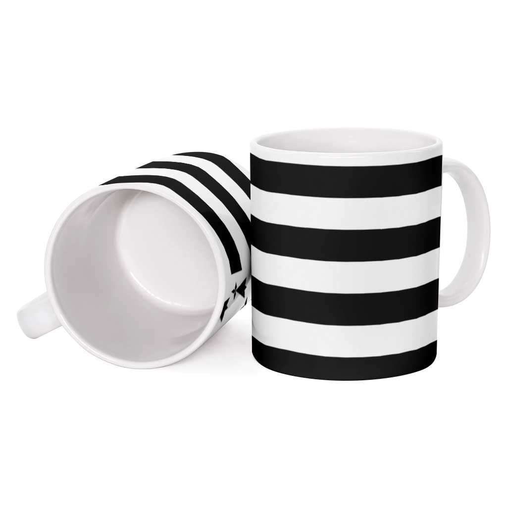 Brittany Flag Style Ceramic Mug Kentoch Mervel Eget Bezan Saotret - Wonder Print Shop