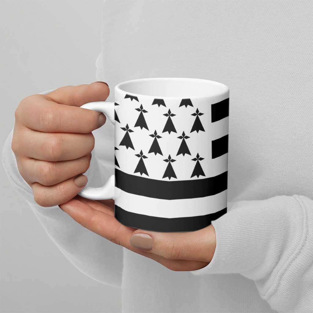 Brittany Flag Style Ceramic Mug Kentoch Mervel Eget Bezan Saotret - Wonder Print Shop