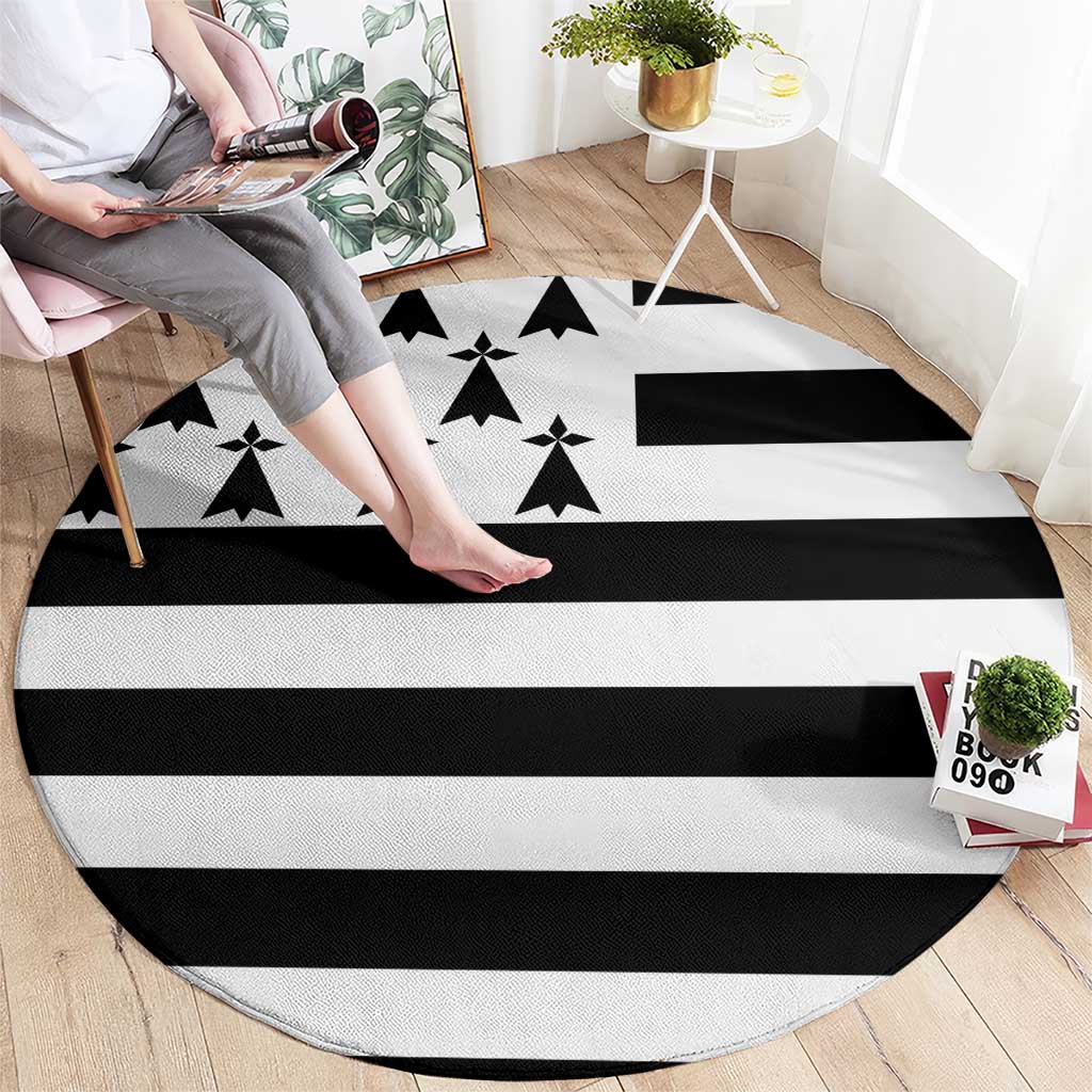 Brittany Flag Style Round Carpet Kentoch Mervel Eget Bezan Saotret - Wonder Print Shop