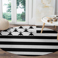 Brittany Flag Style Round Carpet Kentoch Mervel Eget Bezan Saotret - Wonder Print Shop