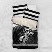Brittany Ermine Celtic Bedding Set Black Celtic Triskels - Wonder Print Shop