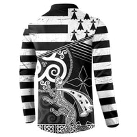 Brittany Ermine Celtic Button Sweatshirt Black Celtic Triskels - Wonder Print Shop