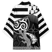 Brittany Ermine Celtic Kimono Black Celtic Triskels - Wonder Print Shop