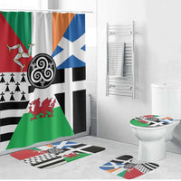 Celtic Nations Flag Bathroom Set Six Celtic Countries Heritage - Wonder Print Shop