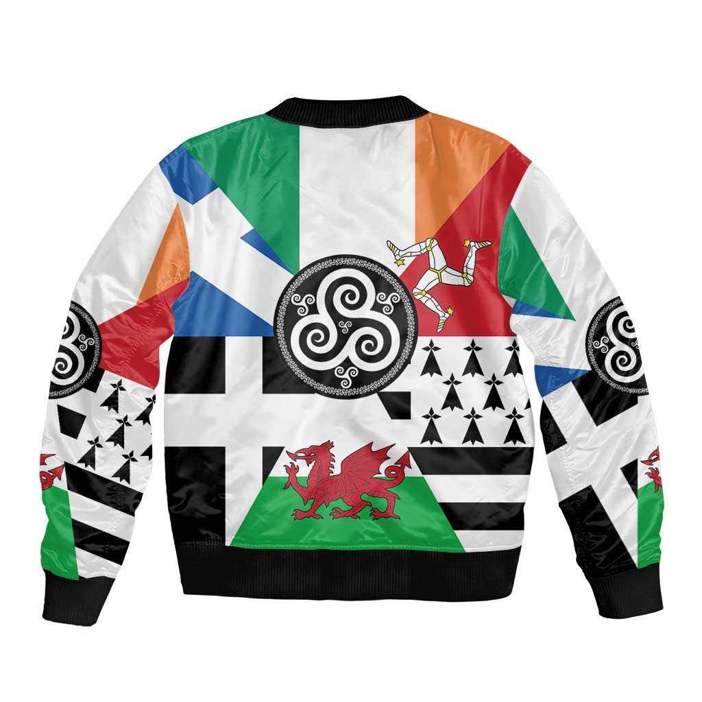 Celtic Nations Flag Bomber Jacket Six Celtic Countries Heritage - Wonder Print Shop