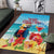 Saint Lucia Christmas Area Rug Tropical Parrot With Rum Punch Cocktail - Wonder Print Shop