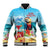 Saint Lucia Christmas Baseball Jacket Tropical Parrot With Rum Punch Cocktail - Wonder Print Shop