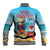 Saint Lucia Christmas Baseball Jacket Tropical Parrot With Rum Punch Cocktail - Wonder Print Shop