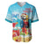 Saint Lucia Christmas Baseball Jersey Tropical Parrot With Rum Punch Cocktail - Wonder Print Shop