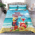 Saint Lucia Christmas Bedding Set Tropical Parrot With Rum Punch Cocktail - Wonder Print Shop