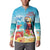 Saint Lucia Christmas Button Sweatshirt Tropical Parrot With Rum Punch Cocktail - Wonder Print Shop