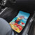 Saint Lucia Christmas Car Mats Tropical Parrot With Rum Punch Cocktail - Wonder Print Shop