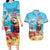 Saint Lucia Christmas Couples Matching Long Sleeve Bodycon Dress and Hawaiian Shirt Tropical Parrot With Rum Punch Cocktail - Wonder Print Shop