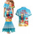 Saint Lucia Christmas Couples Matching Mermaid Dress and Hawaiian Shirt Tropical Parrot With Rum Punch Cocktail - Wonder Print Shop