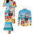 Saint Lucia Christmas Couples Matching Mermaid Dress and Long Sleeve Button Shirt Tropical Parrot With Rum Punch Cocktail