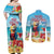 Saint Lucia Christmas Couples Matching Off Shoulder Maxi Dress and Long Sleeve Button Shirt Tropical Parrot With Rum Punch Cocktail - Wonder Print Shop