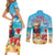 Saint Lucia Christmas Couples Matching Short Sleeve Bodycon Dress and Long Sleeve Button Shirt Tropical Parrot With Rum Punch Cocktail - Wonder Print Shop