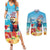 Saint Lucia Christmas Couples Matching Summer Maxi Dress and Long Sleeve Button Shirt Tropical Parrot With Rum Punch Cocktail - Wonder Print Shop