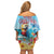 Saint Lucia Christmas Family Matching Off Shoulder Short Dress and Hawaiian Shirt Tropical Parrot With Rum Punch Cocktail - Wonder Print Shop