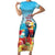 Saint Lucia Christmas Family Matching Short Sleeve Bodycon Dress and Hawaiian Shirt Tropical Parrot With Rum Punch Cocktail - Wonder Print Shop