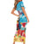 Saint Lucia Christmas Family Matching Short Sleeve Bodycon Dress and Hawaiian Shirt Tropical Parrot With Rum Punch Cocktail - Wonder Print Shop