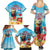 Saint Lucia Christmas Family Matching Summer Maxi Dress and Hawaiian Shirt Tropical Parrot With Rum Punch Cocktail - Wonder Print Shop