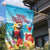 Saint Lucia Christmas Garden Flag Tropical Parrot With Rum Punch Cocktail - Wonder Print Shop