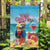 Saint Lucia Christmas Garden Flag Tropical Parrot With Rum Punch Cocktail - Wonder Print Shop