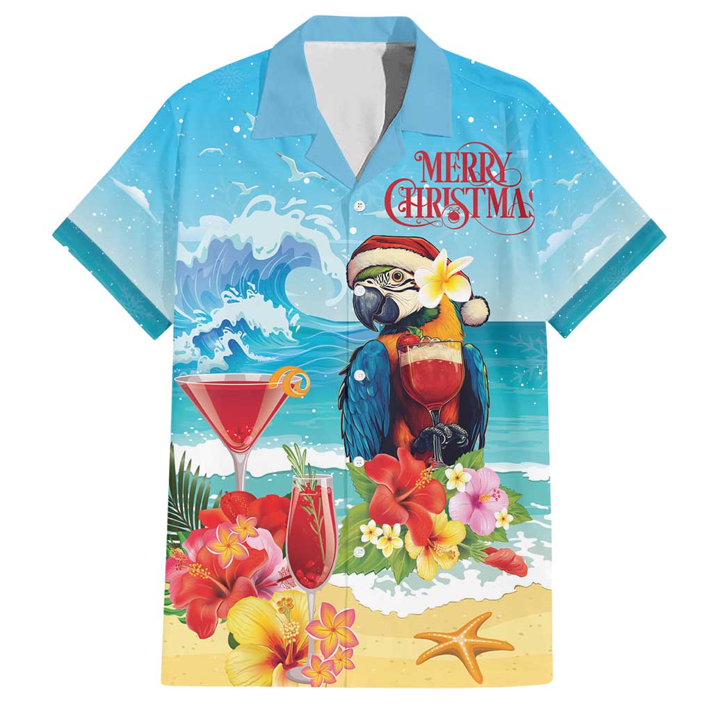 Saint Lucia Christmas Hawaiian Shirt Tropical Parrot With Rum Punch Cocktail - Wonder Print Shop