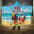 Saint Lucia Christmas Hooded Blanket Tropical Parrot With Rum Punch Cocktail