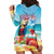 Saint Lucia Christmas Hoodie Dress Tropical Parrot With Rum Punch Cocktail - Wonder Print Shop