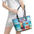 Saint Lucia Christmas Leather Tote Bag Tropical Parrot With Rum Punch Cocktail - Wonder Print Shop