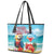 Saint Lucia Christmas Leather Tote Bag Tropical Parrot With Rum Punch Cocktail - Wonder Print Shop