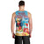 Saint Lucia Christmas Men Tank Top Tropical Parrot With Rum Punch Cocktail - Wonder Print Shop