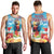 Saint Lucia Christmas Men Tank Top Tropical Parrot With Rum Punch Cocktail - Wonder Print Shop