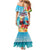 Saint Lucia Christmas Mermaid Dress Tropical Parrot With Rum Punch Cocktail - Wonder Print Shop