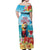 Saint Lucia Christmas Off Shoulder Maxi Dress Tropical Parrot With Rum Punch Cocktail - Wonder Print Shop