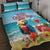 Saint Lucia Christmas Quilt Bed Set Tropical Parrot With Rum Punch Cocktail - Wonder Print Shop