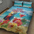 Saint Lucia Christmas Quilt Bed Set Tropical Parrot With Rum Punch Cocktail - Wonder Print Shop