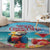 Saint Lucia Christmas Round Carpet Tropical Parrot With Rum Punch Cocktail