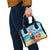 Saint Lucia Christmas Shoulder Handbag Tropical Parrot With Rum Punch Cocktail