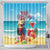 Saint Lucia Christmas Shower Curtain Tropical Parrot With Rum Punch Cocktail