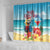 Saint Lucia Christmas Shower Curtain Tropical Parrot With Rum Punch Cocktail