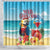 Saint Lucia Christmas Shower Curtain Tropical Parrot With Rum Punch Cocktail