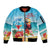 Saint Lucia Christmas Sleeve Zip Bomber Jacket Tropical Parrot With Rum Punch Cocktail - Wonder Print Shop