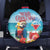 Saint Lucia Christmas Spare Tire Cover Tropical Parrot With Rum Punch Cocktail - Wonder Print Shop