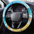 Saint Lucia Christmas Steering Wheel Cover Tropical Parrot With Rum Punch Cocktail - Wonder Print Shop