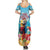 Saint Lucia Christmas Summer Maxi Dress Tropical Parrot With Rum Punch Cocktail - Wonder Print Shop