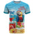 Saint Lucia Christmas T Shirt Tropical Parrot With Rum Punch Cocktail - Wonder Print Shop